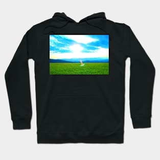 View near Piani di Ragnolo at grass, mountains and sky Hoodie